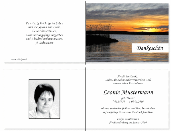 Danksagungskarten Trauer Danksagungskarten Trauer