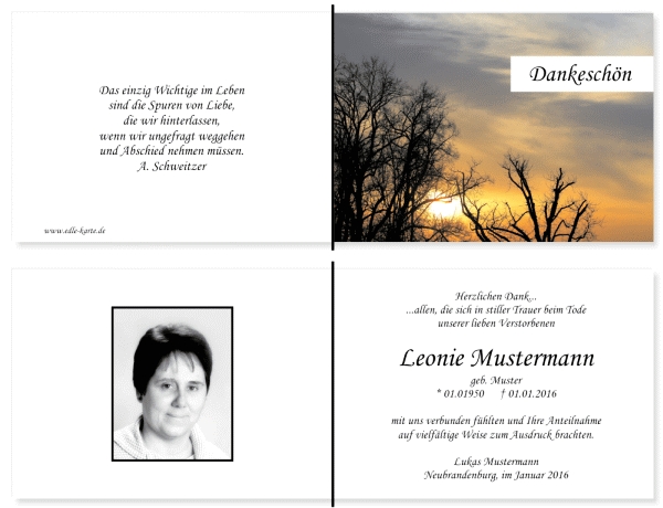 Danksagungskarten Trauer Danksagungskarten Trauer
