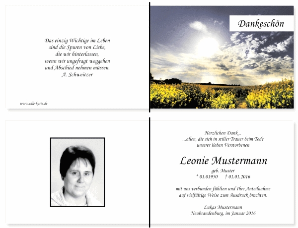 Danksagungskarten Trauer Danksagungskarten Trauer