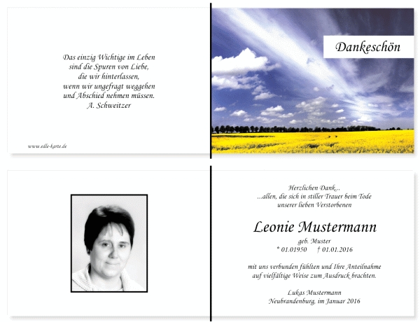 Danksagungskarten Trauer Danksagungskarten Trauer
