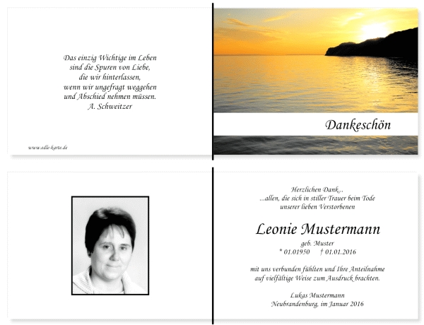 Danksagungskarten Trauer Danksagungskarten Trauer