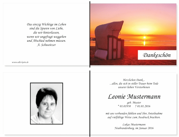 Danksagungskarten Trauer Danksagungskarten Trauer