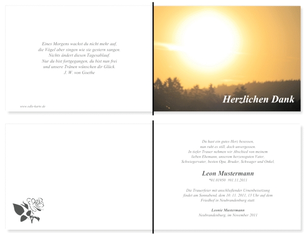 Danksagungskarten Trauer Danksagungskarten Trauer