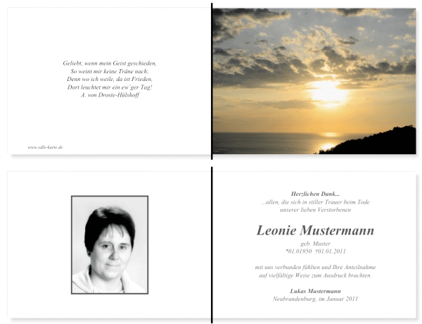 Danksagungskarten Trauer Danksagungskarten Trauer