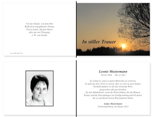 Danksagungskarten Trauer Danksagungskarten Trauer
