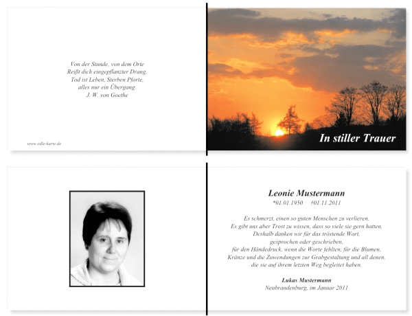 Danksagungskarten Trauer Danksagungskarten Trauer
