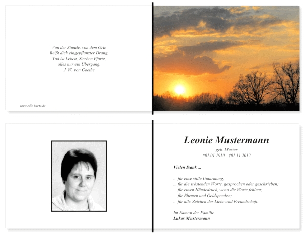 Danksagungskarten Trauer Danksagungskarten Trauer