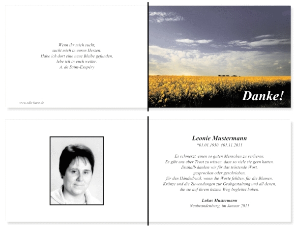 Danksagungskarten Trauer Danksagungskarten Trauer