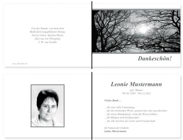 Danksagungskarten Trauer Danksagungskarten Trauer