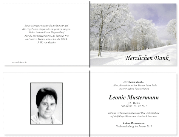 Danksagungskarten Trauer Danksagungskarten Trauer