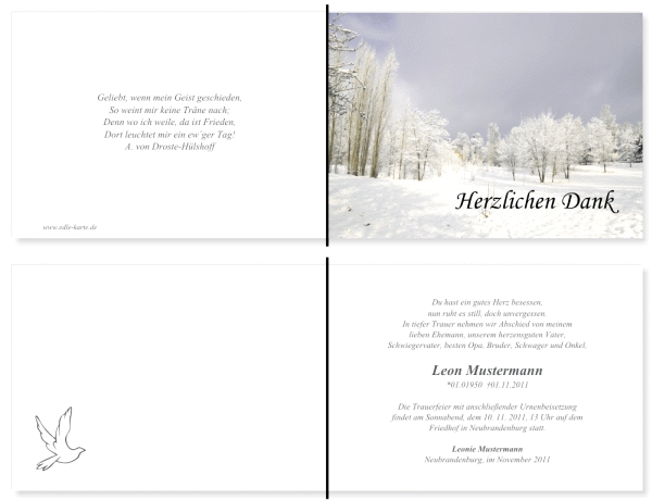 Danksagungskarten Trauer Danksagungskarten Trauer
