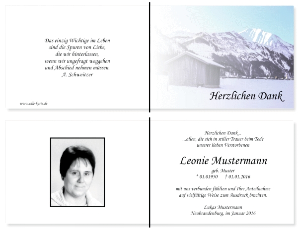 Danksagungskarten Trauer Danksagungskarten Trauer