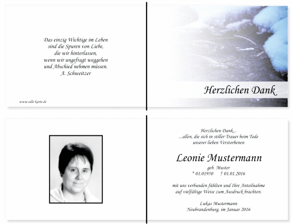 Danksagungskarten Trauer Danksagungskarten Trauer