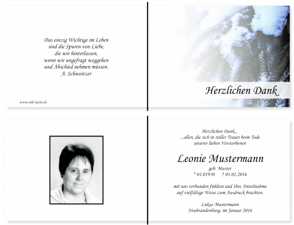 Danksagungskarten Trauer Danksagungskarten Trauer