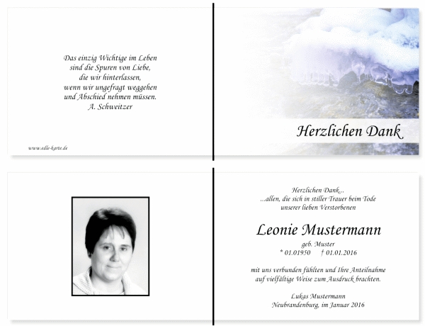 Danksagungskarten Trauer Danksagungskarten Trauer