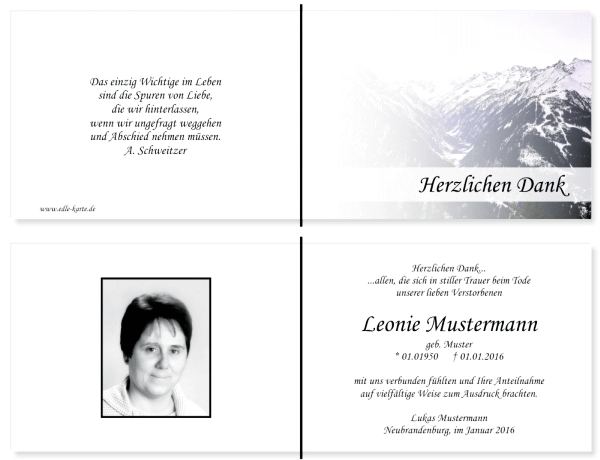 Danksagungskarten Trauer Danksagungskarten Trauer