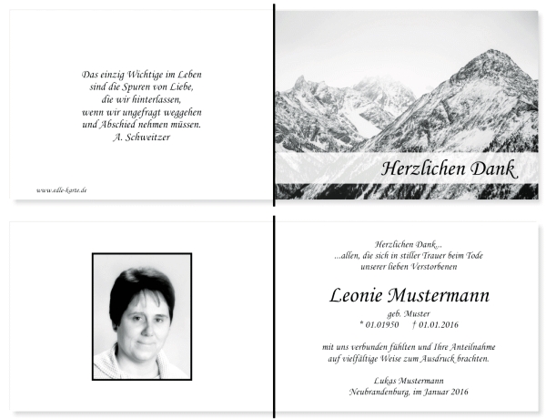 Danksagungskarten Trauer Danksagungskarten Trauer