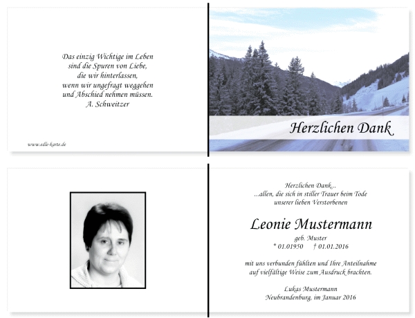 Danksagungskarten Trauer Danksagungskarten Trauer