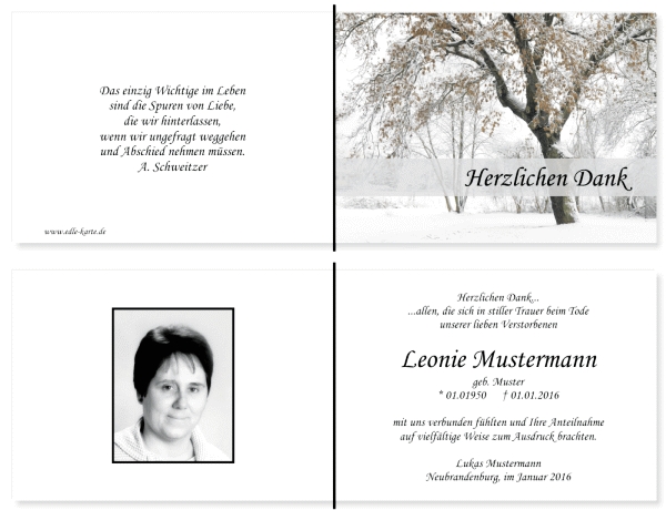Danksagungskarten Trauer Danksagungskarten Trauer