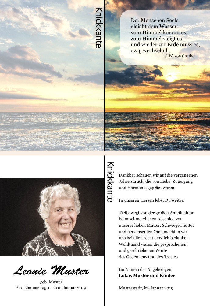 Danksagungskarten Trauer Danksagungskarten Trauer