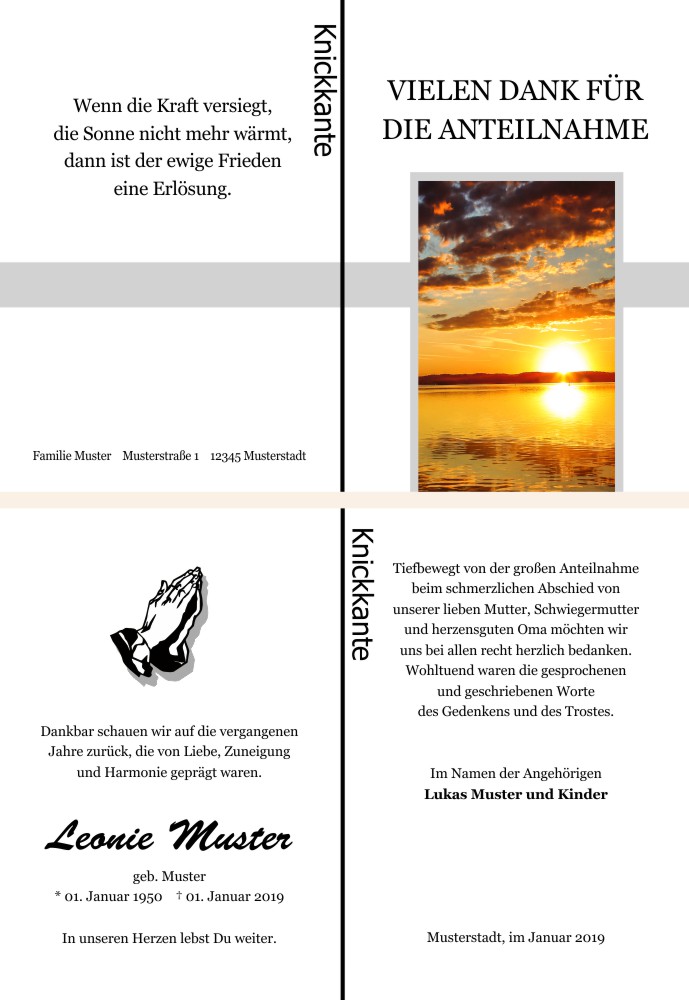Danksagungskarten Trauer Danksagungskarten Trauer