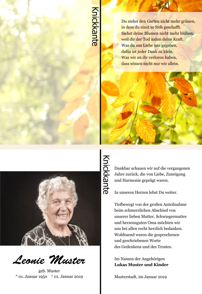 Danksagungskarten Trauer Danksagungskarten Trauer