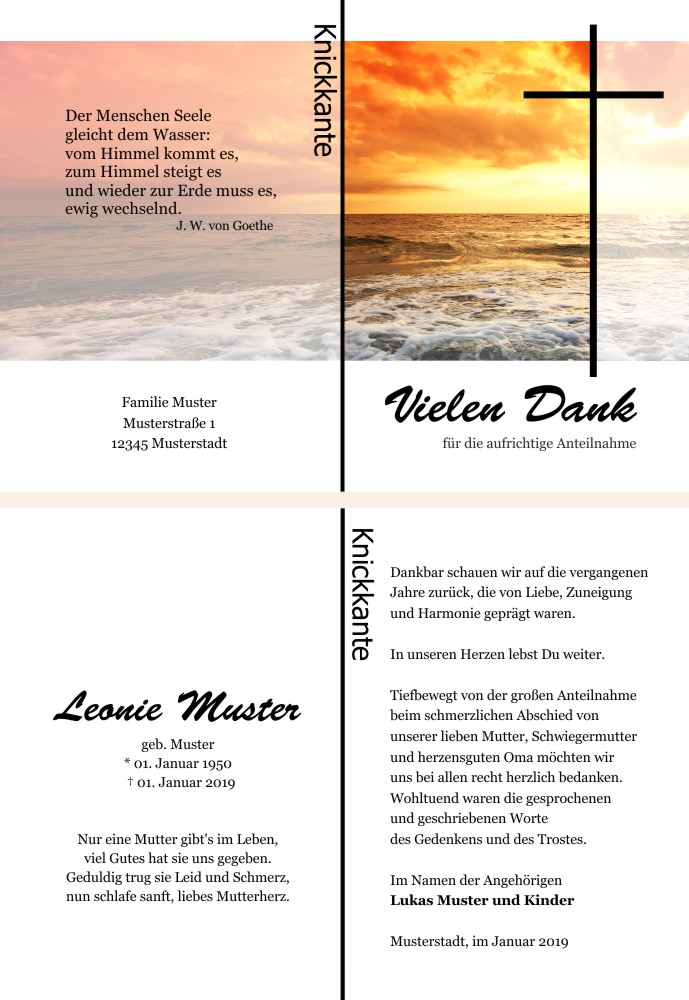 Danksagungskarten Trauer Danksagungskarten Trauer