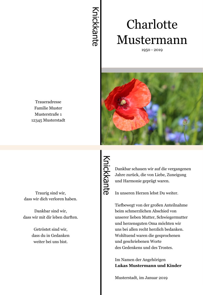 Danksagungskarten Trauer Danksagungskarten Trauer
