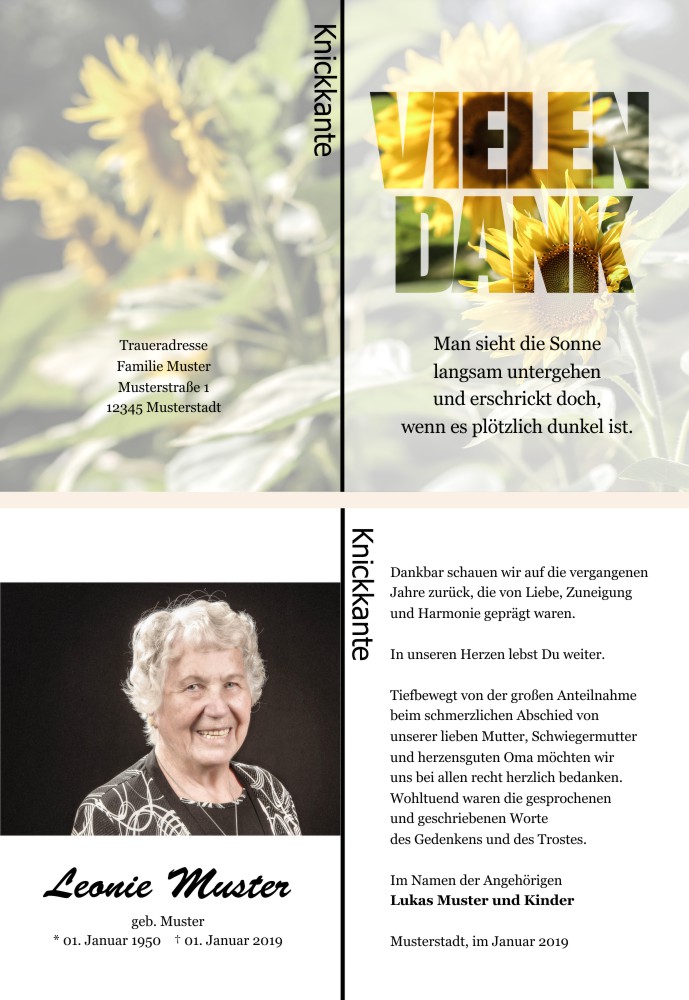 Danksagungskarten Trauer Danksagungskarten Trauer