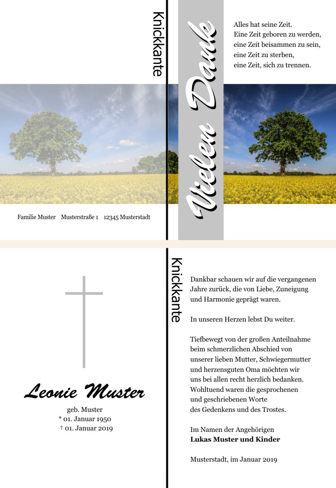 Danksagungskarten Trauer Danksagungskarten Trauer