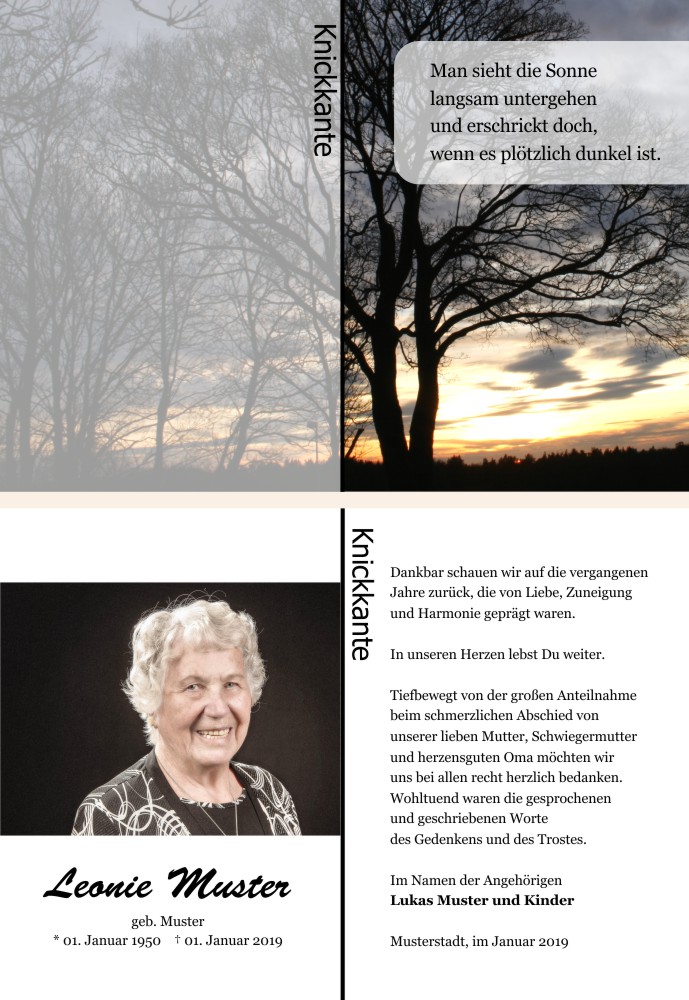 Danksagungskarten Trauer Danksagungskarten Trauer