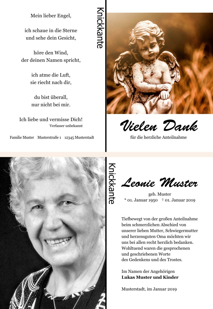 Danksagungskarten Trauer Danksagungskarten Trauer