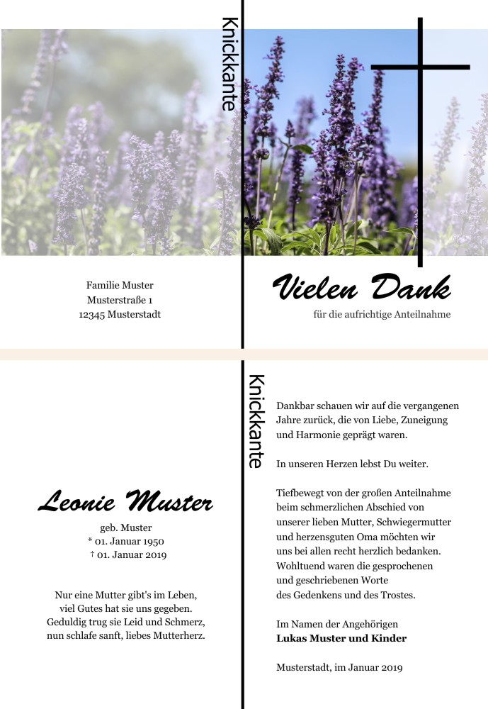Danksagungskarten Trauer Danksagungskarten Trauer