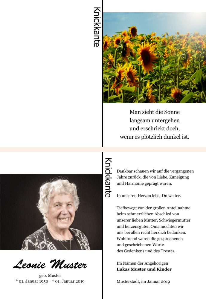 Danksagungskarten Trauer Danksagungskarten Trauer