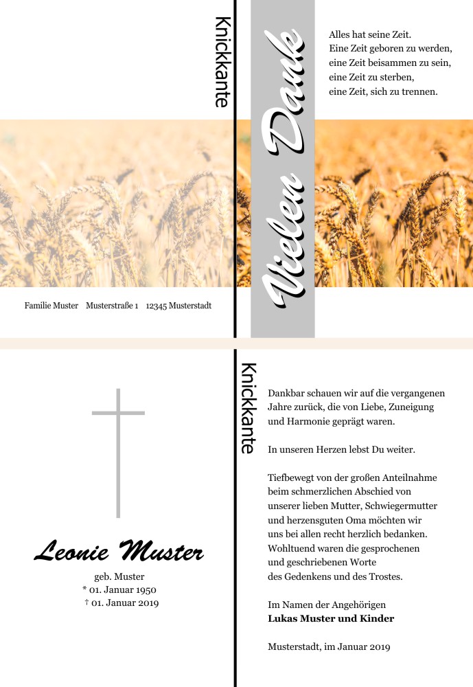 Danksagungskarten Trauer Danksagungskarten Trauer