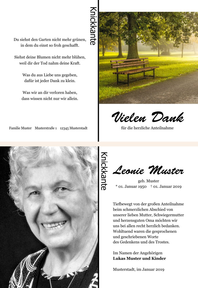 Danksagungskarten Trauer Danksagungskarten Trauer