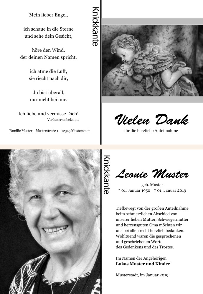 Danksagungskarten Trauer Danksagungskarten Trauer