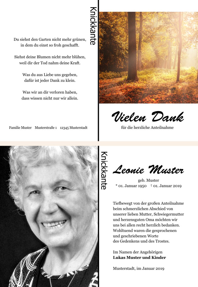 Danksagungskarten Trauer Danksagungskarten Trauer