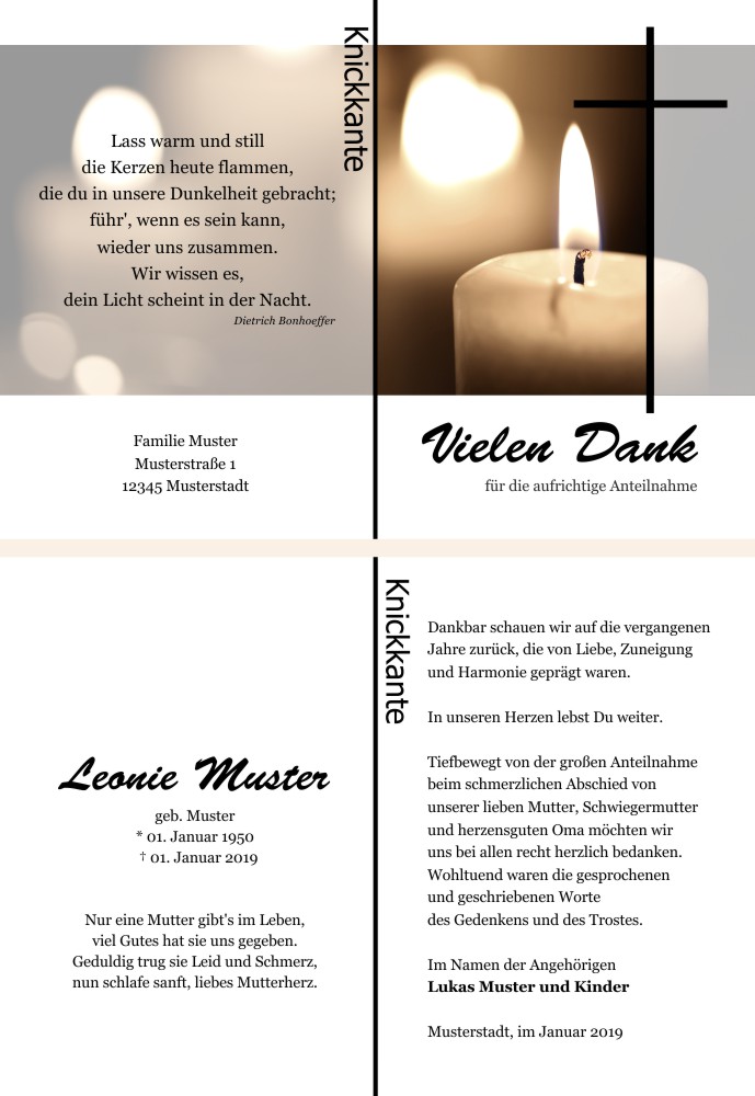 Danksagungskarten Trauer Danksagungskarten Trauer