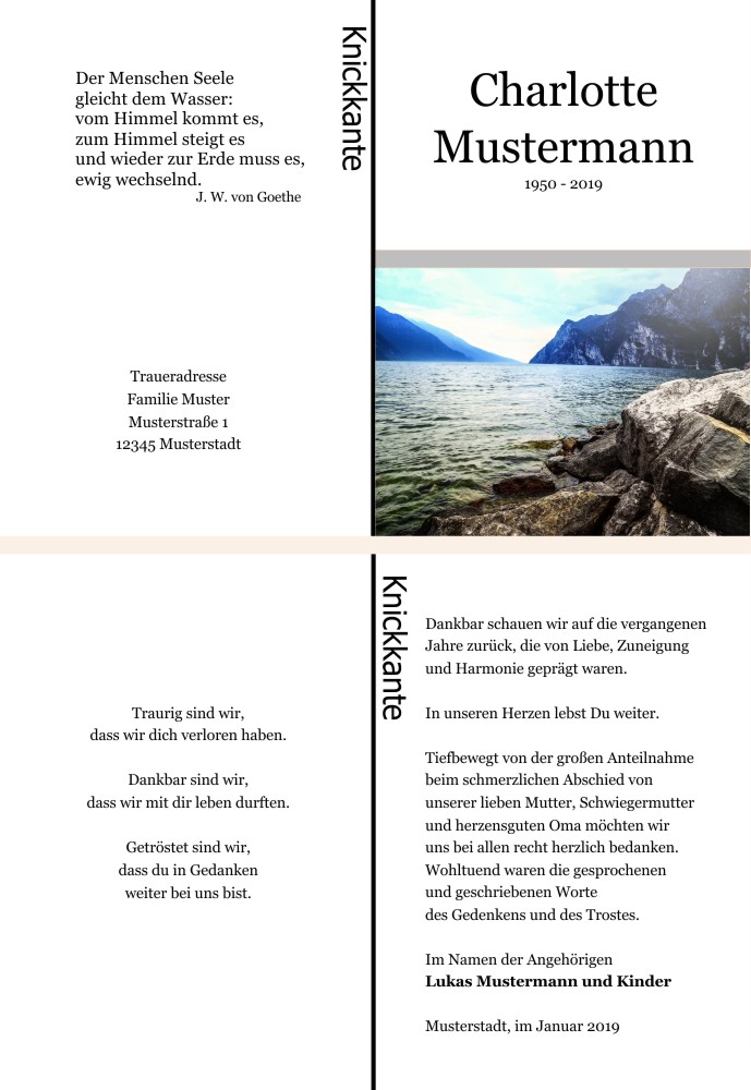 Danksagungskarten Trauer Danksagungskarten Trauer