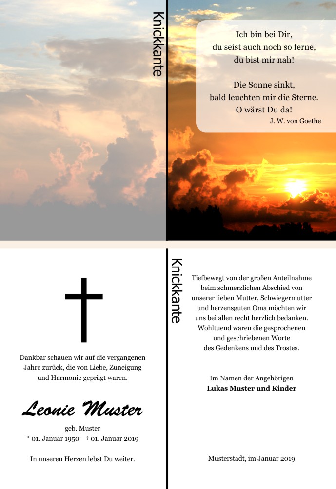 Danksagungskarten Trauer Danksagungskarten Trauer