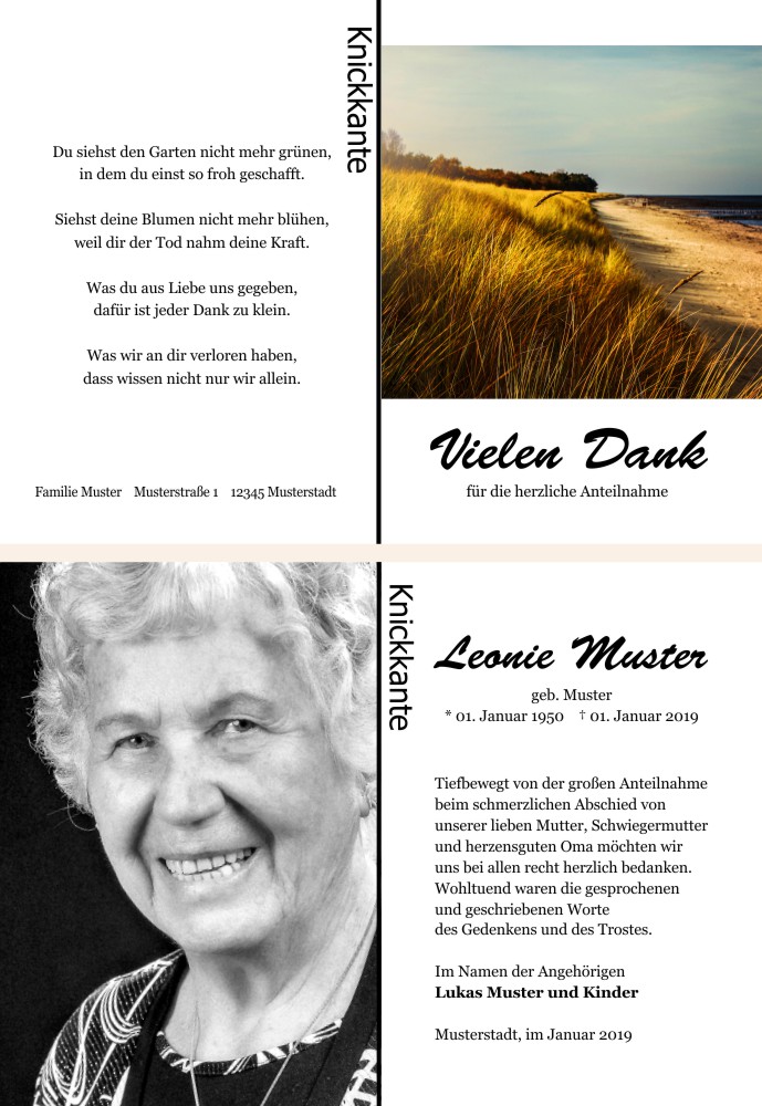 Danksagungskarten Trauer Danksagungskarten Trauer