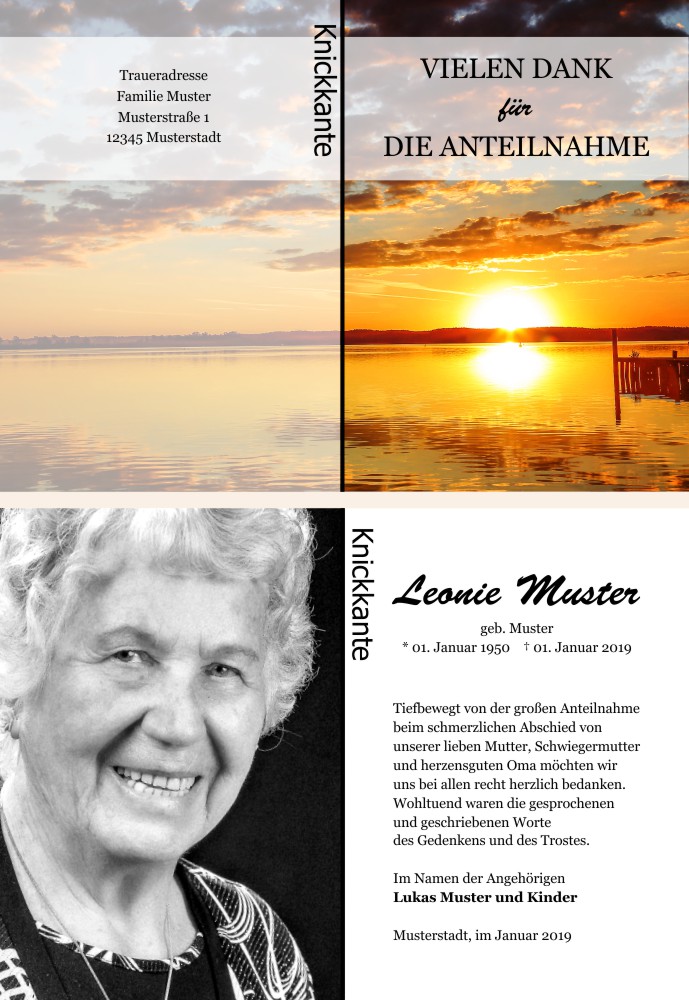 Danksagungskarten Trauer Danksagungskarten Trauer