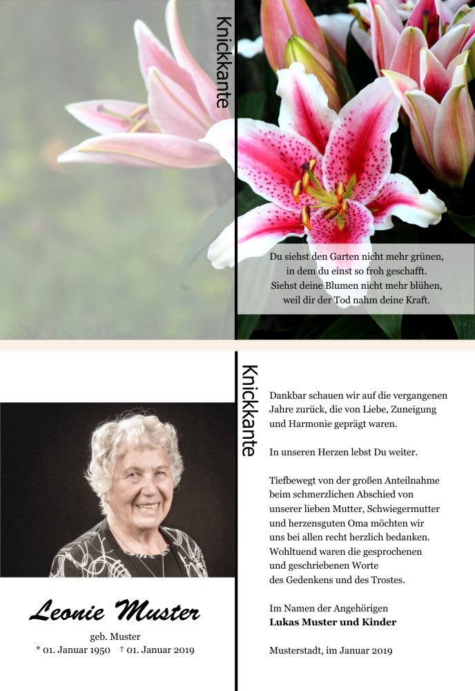Danksagungskarten Trauer Danksagungskarten Trauer