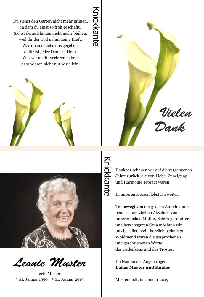 Danksagungskarten Trauer Danksagungskarten Trauer