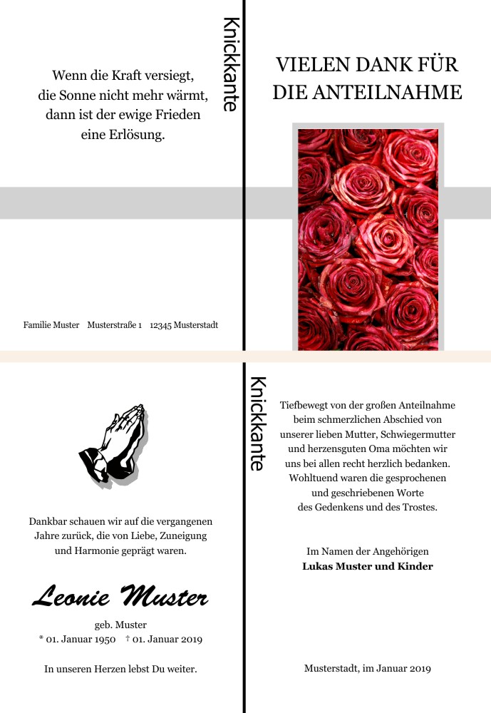 Danksagungskarten Trauer Danksagungskarten Trauer