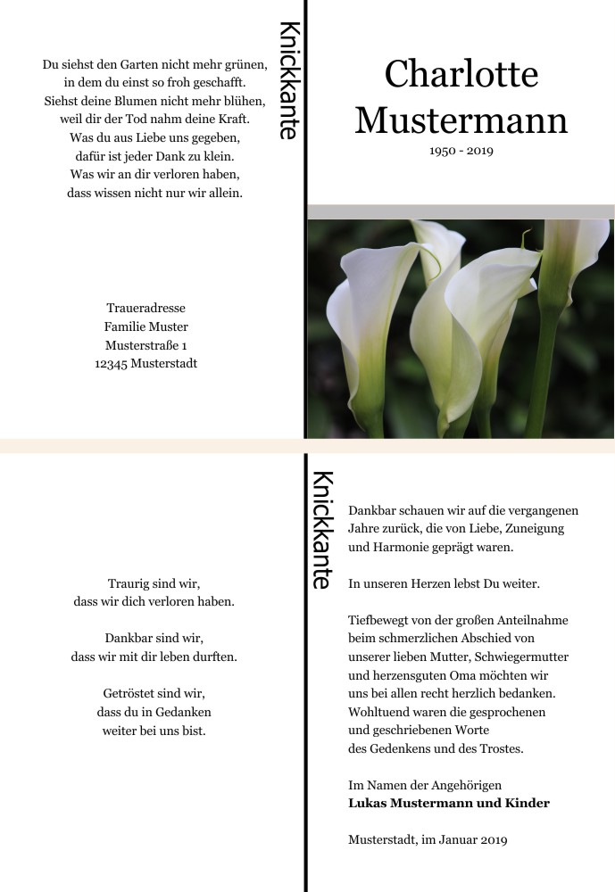 Danksagungskarten Trauer Danksagungskarten Trauer