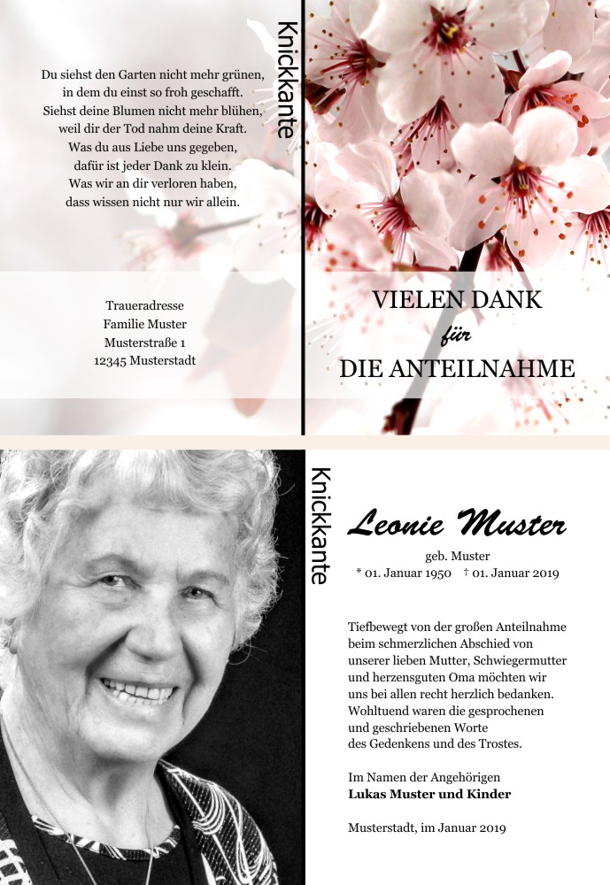 Danksagungskarten Trauer Danksagungskarten Trauer
