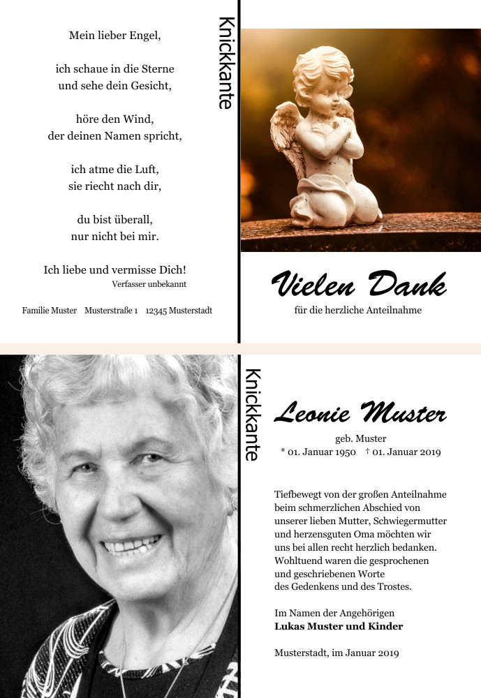 Danksagungskarten Trauer Danksagungskarten Trauer