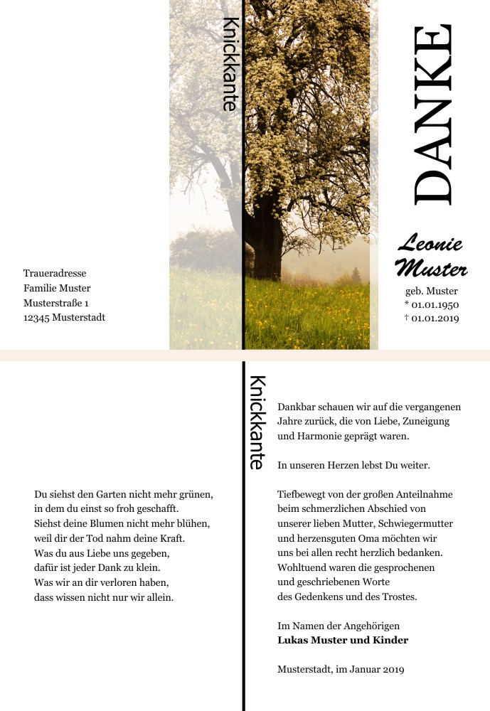 Danksagungskarten Trauer Danksagungskarten Trauer